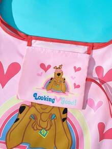 SCOOBY-DOO X Joivida 1pc Reusable  Foldable Large Capacity Tote Bag For Women,Versatile For Commuting, Travel, Shopping, Convenient Open-Close, Multi-Functional For Various Occasions, & Comfortable, Versatileback To School Backpack,School Bag,Large Capacity,Lightweight - Baby Pink - View 4