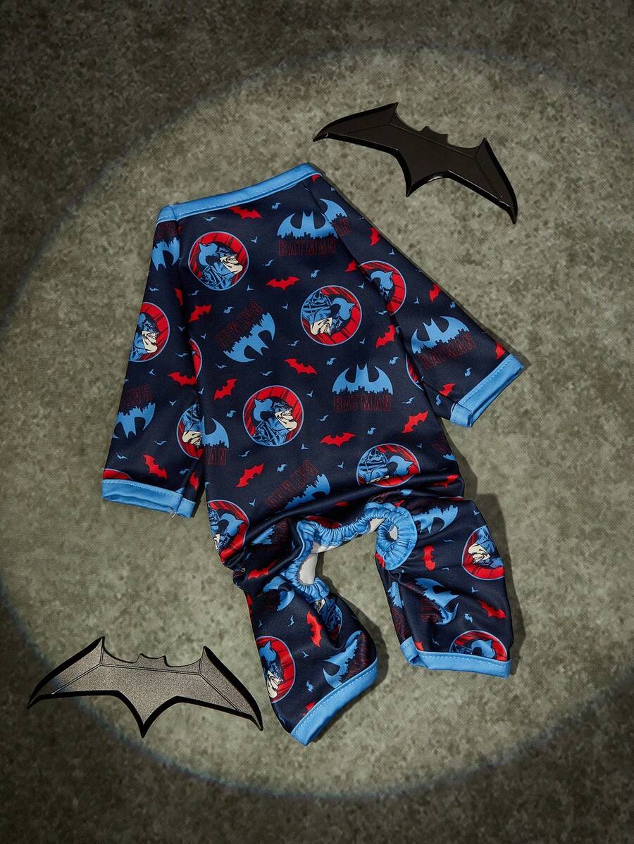 Batman X PETSIN 1 buah Jumpsuit Hewan Peliharaan Motif Huruf Kelelawar Merah, Desain Warna Kontras, Lembut & Bernapas, Sempurna untuk Musim Semi & Gugur, Anti Kutu, Tidak Mudah Rontok, Lembut di Kulit, Menjaga Hewan Peliharaan Anda Tetap Nyaman dan Menggemaskan Sepanjang Musim - MultiWarna - View 1