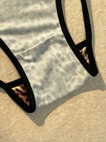 Spicy Aura 1pc Lace Patchwork Hollow Out Triangle Panties For Women - Multicolor - View 5