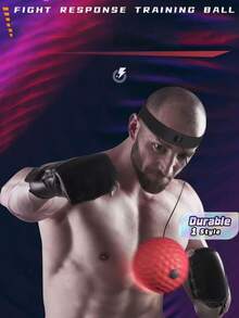 Head-Mounted Boxing Reflex Ball With Adjustable Elastic Rope, Special Training Gear For Boxing & Sanda, Improve Agility & Explosive Power - A - View 1