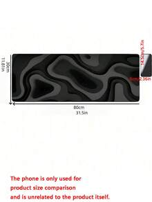1pc Extra Large Gaming Desk Pad And Mouse Pad - Black & Grey Vortex Design, Non-Slip Surface, Extended Keyboard Coverage, Fiber Rubber Base, Suitable For PC/Office/Home Computer Desk Pad - Multicolor - View 4