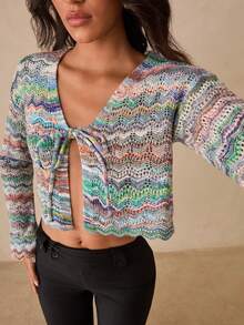 Glamine Women's Hollow-Out Cardigan, Bohemian Vacation Style - Multicolor - View 5