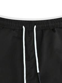 Manfinity CasualCool 男士成熟休閒黑色多口袋工裝束口休閒褲 - 黑色 - 查看 5