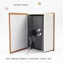 Hucha con forma de libro de diccionario creativo con cerradura, cerradura de oculta, caja de almacenamiento de dinero y monedas/contenedor de ahorros - Multicolor - Ver 7