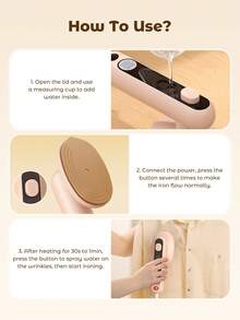 Teckwe Mini Plancha, Sin Vapor, Plancha de Ropa Portátil, Calentamiento Rápido, Ultra Ligera, Esencial para Viajes, Dormitorios Universitarios, Hogar-Enchufe EE. UU. - Rosa - Ver 7