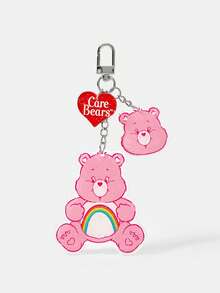 SHEIN X Care Bears 卡通壓克力鑰匙圈，適合學生書包與通勤包裝飾配件 - 粉色 - 查看 2