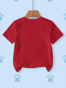 SHEIN | PAW Patrol 小男孩夏季休閒卡通印花T恤 - 白色 - 查看 2