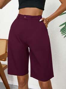 Aveloria Modichic Slant Pocket Bermuda Suit Shorts  - Red - View 5