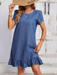 EMERY ROSE Women Denim Dresses - Biru - View 3