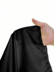 SHEIN Shorts de baño con cordón en la cintura de color liso para adolescentes - Negro - Ver 4