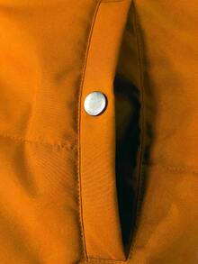 Manfinity Homme Men's Solid Color Drawstring Hooded Zip-Up Casual Daily Winter Padded Coat - Pale Yellow - View 7