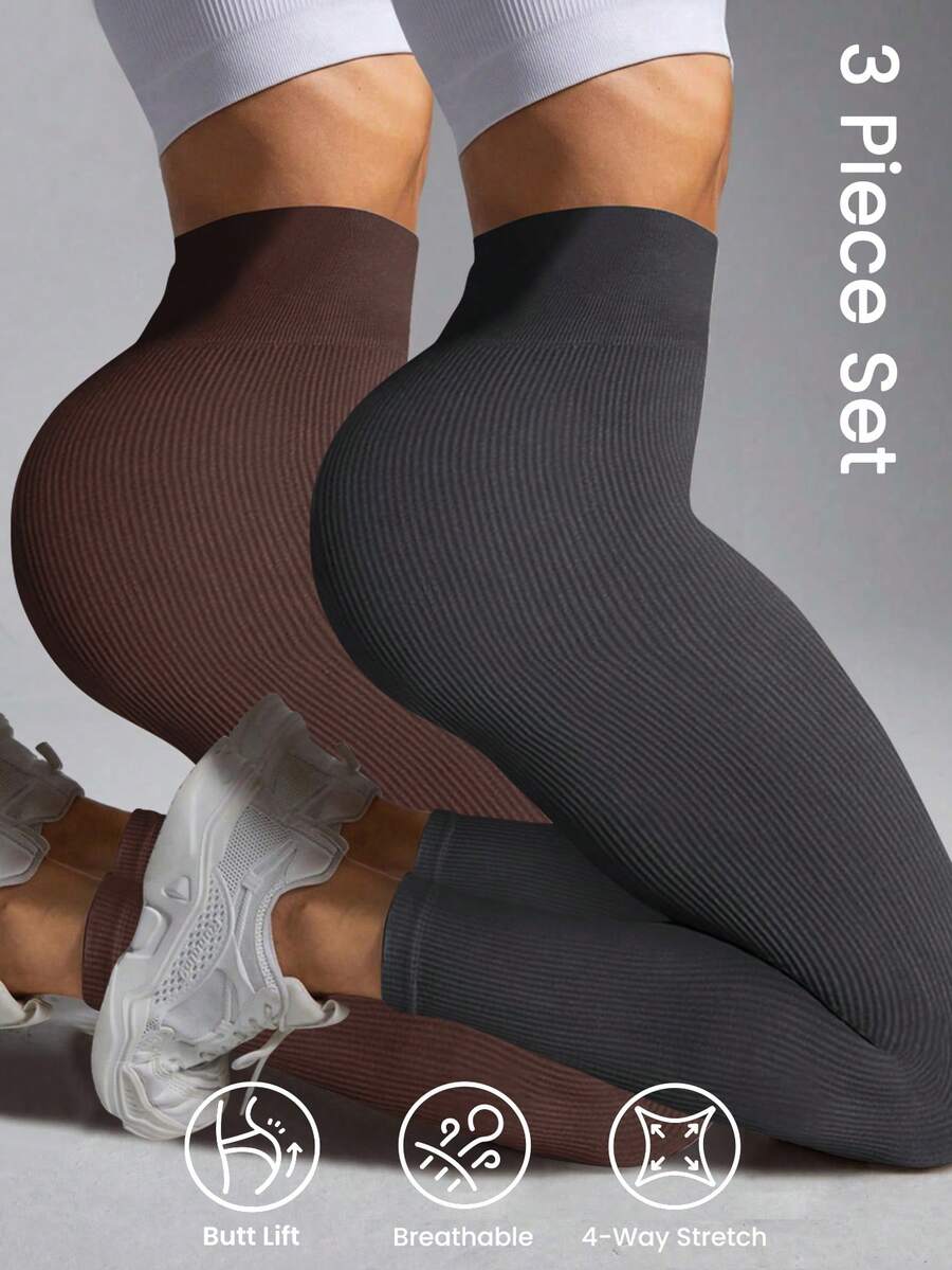 Velisys Velisys 2pcs/Set Seamless Sports Leggings - Multicolor - View 1