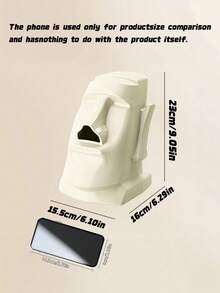 1PC Creative Vintage Stone Statue Tissue Box, Multi-Purpose Desktop Headphone & Glasses Stand, Unique Home Decor For Living Room & Bedroom, Perfect Christmas Gift & Holiday Ornament - Multicolor - View 4