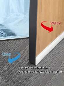 1 PC Self Adhesive Windproof Dustproof Soundproof Thermal Insulation Door Gap Seal Strip For Home Office Garage Easy Install Durable Long Lasting All Season Draft Stopper - White - View 6