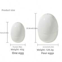 Teckwe Microwave Egg Cooker | Portable Large And Small Aluminum Egg-Shaped Steamers, Creative Egg Cooking Cups, Soft/Hard-Boiled Egg Maker, Compact Design For Quick Breakfast Preparation, Perfect For Offices, Dorms, And Small Kitchens. - White - View 4