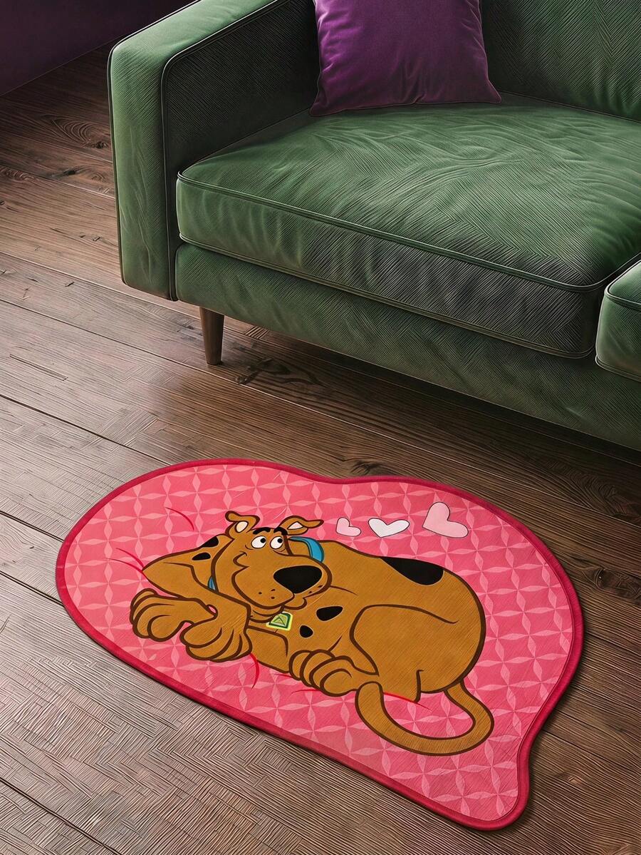 SCOOBY-DOO X Joivida 1 buah Karpet Kartun Berlisensi, Alas Lantai Lembut Berbahan Plush dengan Desain Dopamin Merah Muda, Karakter Anjing Berbaring yang Menggemaskan, Nyaman dan Penuh Warna untuk Kamar Tidur, Ruang Tamu, atau Kamar Anak - 1PC - View 1
