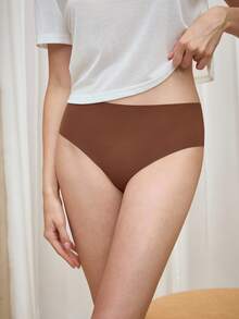 Bralution 3 Peças Calcinhas Triangulares Femininas Multicor Sem Costura Confortáveis Minimalistas Casuais para Uso Diário - Multicolorido - Visão 9