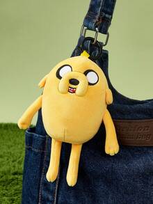 ADVENTURE TIME X Joivida تعليقة حقيبة ثلاثية الأبعاد من الفرو الناعم بتصميم مشترك، تصميم كلاسيكي، مثالية لتزيين الحقائب وحقائب المدرسة وغيرها، مناسبة لجميع الأعمار - أصفر - مشاهدة 1
