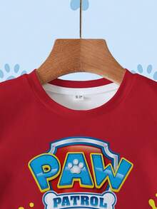 SHEIN | PAW Patrol 小男孩夏季休閒卡通印花T恤 - 白色 - 查看 3