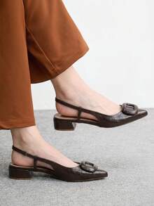 CUCCOO BIZCHIC 女款平底鞋，單色設計，簡約風格，強實用性，通勤 - 咖啡棕. - 查看 1