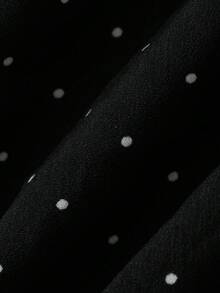 Dazy Plus All-Over Polka Dot Cute Girl Casual Korean Style Spring Summer Versatile A-Line Black Long Plus Size Women's Skirt - Black - View 7