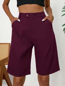 Aveloria Modichic Slant Pocket Bermuda Suit Shorts  - Red - View 1