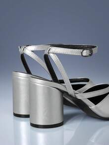 CUCCOO GRLICON Women's Fashion High-Heeled Shoes, Square Toe Women's Shoes, Summer Wear, Vacation Atmosphere, Cool Girl Night Out Style, Y2K - Silver - View 5