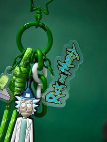 Rick and Morty X Joivida 1 Pc Keychain Accessory With A Quirky Design, Lightweight And Easy To Carry, Compact And Portable Size, Perfect For Car Keys, Suitable For Both Men And Women, And Definitely A Conversation Starter. - Multicolor - View 4