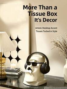 1PC Creative Vintage Stone Statue Tissue Box, Multi-Purpose Desktop Headphone & Glasses Stand, Unique Home Decor For Living Room & Bedroom, Perfect Christmas Gift & Holiday Ornament - Multicolor - View 11