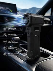 Teckwe 1 High-Speed Brushless Motor Turbo Handheld Fan, Multiple Replaceable Nozzles, Suitable For Outdoor Camping And Cleaning Keyboard Gaps In The Car Battery Capacity: 1300mAh USB Charging - A - View 2