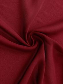 Solivie Damen Sommer Romantisch Boho Elegant Kleid Für Urlaub Brunch Burgunderrot - Bordeaux - Übersicht 3