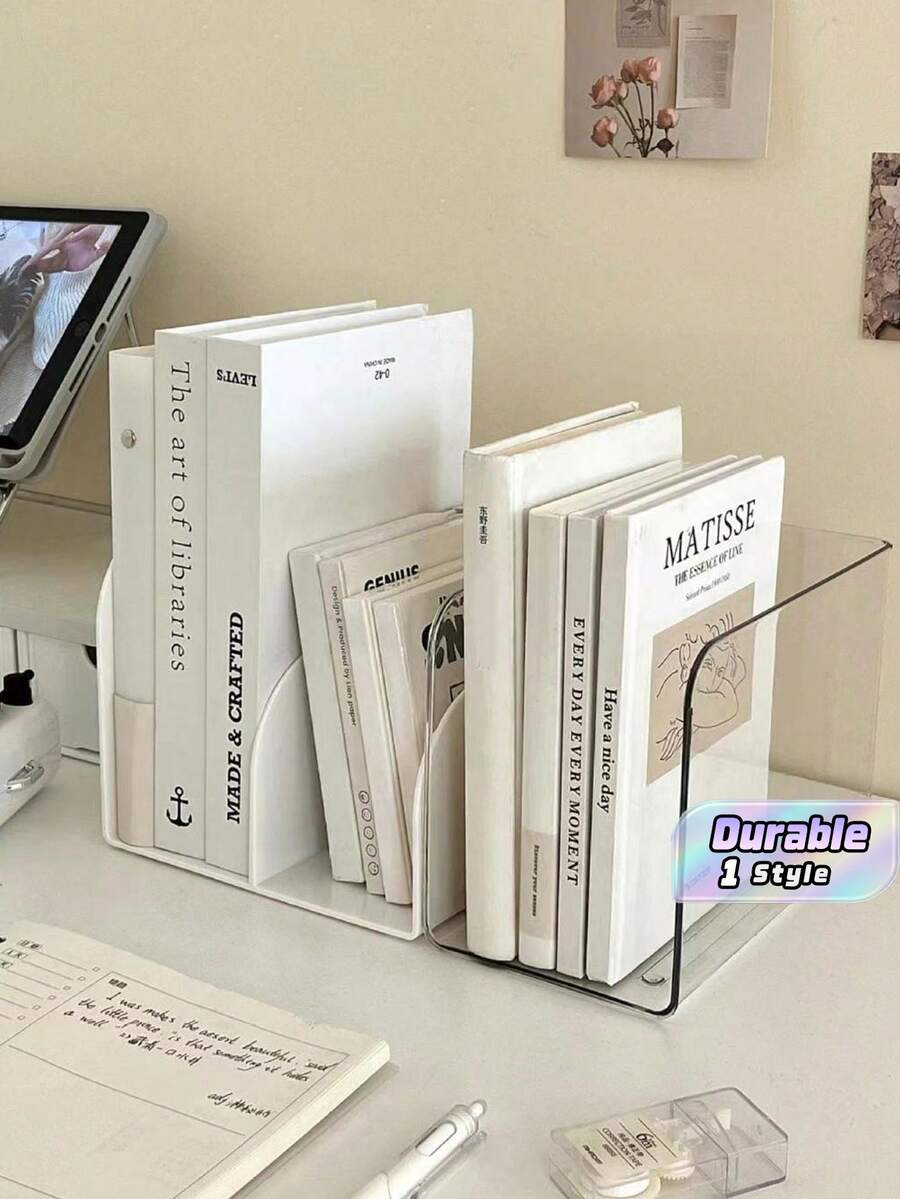 3 Piecestransparent Desktop File Organiser Set - Multifunctional Bookshelf And Stationery Storage Box With Non-Slip Base, Transparent Acrylic File Rack - Suitable For Office Desks, Home Study Rooms, School Supplies Storage - Modular Paper Trays - Multicolor - View 1