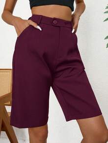 Aveloria Modichic Slant Pocket Bermuda Suit Shorts  - Red - View 4