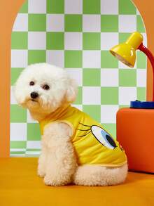 LOONEY TUNES X PETSIN 1pc Cartoon Cute Little Yellow Bird Print Yellow Pet Top, Elastic Comfortable Fit, Breathable Polyester Fabric, Anti-Flea, Less Shedding, Heat-Resistant, Universal For Cats And Dogs, Suitable For Indoor And Outdoor Use - Yellow - View 3