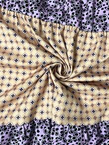 EMERY ROSE Vestido largo amarillo de mujer talla grande con escote en V profundo, mangas con volantes y bajo multicapa, adecuado para el verano - Púrpura malva - Ver 4