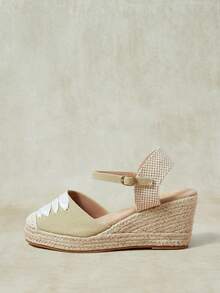 Styleloop 2026 Models, Summer New Straw Hemp Rope Wedge Heel Closed Toe Sandals Women's Casual High-Heeled Women's Shoes Fall Shoes - Multicolor - View 1