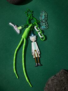 Rick and Morty X Joivida 1 Pc Keychain Accessory With A Quirky Design, Lightweight And Easy To Carry, Compact And Portable Size, Perfect For Car Keys, Suitable For Both Men And Women, And Definitely A Conversation Starter. - Multicolor - View 3
