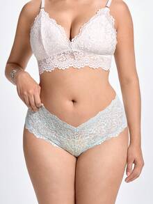 Slumbrini 4 Stücke/Packung Große Größen Damen Spitzen Sexy Slips - Verschiedenfarbig - Übersicht 3