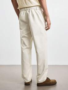 Merionis Men's Solid Color Casual Versatile Daily Wear Long Pants - Beige - View 3
