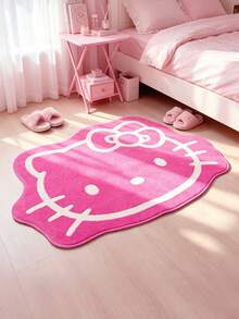 HELLO KITTY AND FRIENDS | SHEIN 1件裝 LOGO 裝飾地毯－長毛絨 - 彩色 - 查看 1