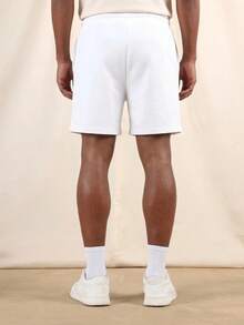 SUMWON Sumeer Number 23 Printed Drawstring Shorts With Oval Logo Patch For Summer Casual Everyday Wear - White - View 2
