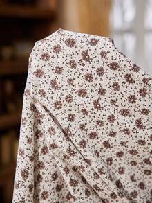 PalaceNights Court Style Ditsy Floral Loose Straight Leg Plus Size Pajama Bottoms - Multicolor - View 6