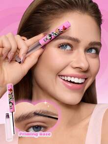 THE POWERPUFF GIRLS X SHEIN 1 buah Primer Alis Tahan Lama, Gel Pengatur Alis, Tahan Air 3D, Menciptakan Bentuk Alis Alami - Clear - View 1