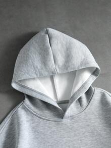 ROMWE MEN Street Life 男士街頭風字母印花長袖休閒連帽衛衣 - 灰色 - 查看 3