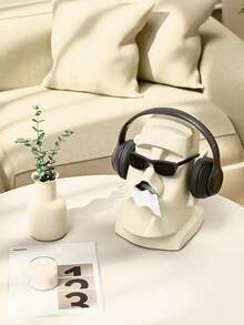 1PC Creative Vintage Stone Statue Tissue Box, Multi-Purpose Desktop Headphone & Glasses Stand, Unique Home Decor For Living Room & Bedroom, Perfect Christmas Gift & Holiday Ornament - Multicolor - View 10