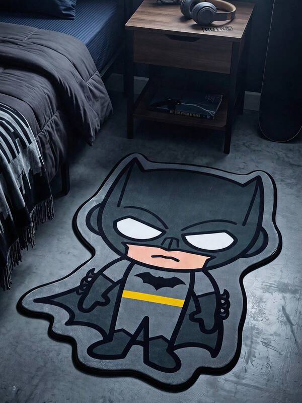 Batman X Joivida 1pc Licensed Cartoon Rug, Soft Plush Floor Mat With Cute Q-Version Character Design, Cozy And Colorful Home D R, Perfect For Bedroom, Living Room Or Kids' Room, Ideal For Fans