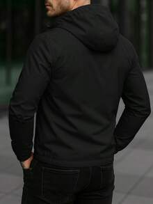 Windbreakers Light Sports Equipment Daily Use Travel Adjustable Hood Full Closure Functional Pockets Spring Summer - Black - View 4