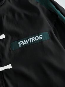 PAVTROS Men's Letter Pattern Colorblock Casual Versatile Daily Travel Long Sleeve Jacket - Black - View 6