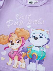 SHEIN | PAW Patrol Girls Cute Fashion Versatile Round Neck Short Sleeve T-Shirt - Purple - View 8