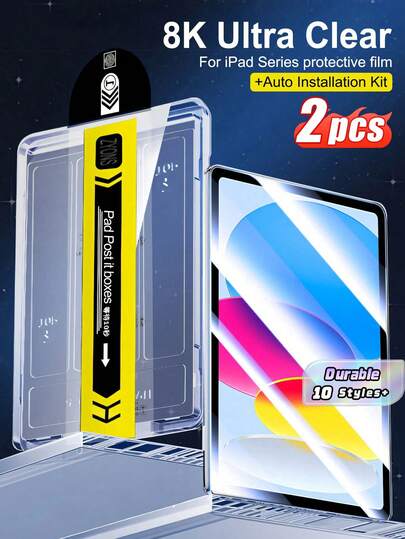 2 Pieces Dustproof Tempered Glass Screen Protector, Compatible With Multiple Models, Automatic Dust Removal Kit